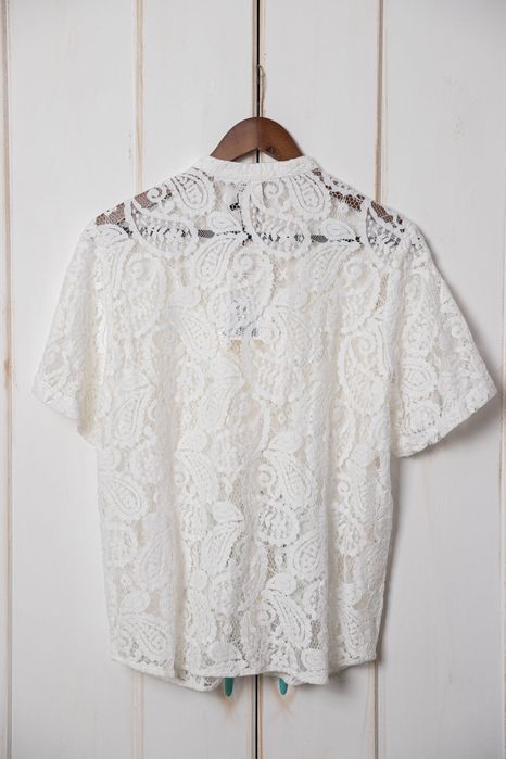 Tricou camasa maneca scurta dantela Vero Moda M Noua