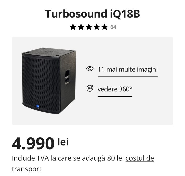 Bas turbo sound  subwoofer  activ