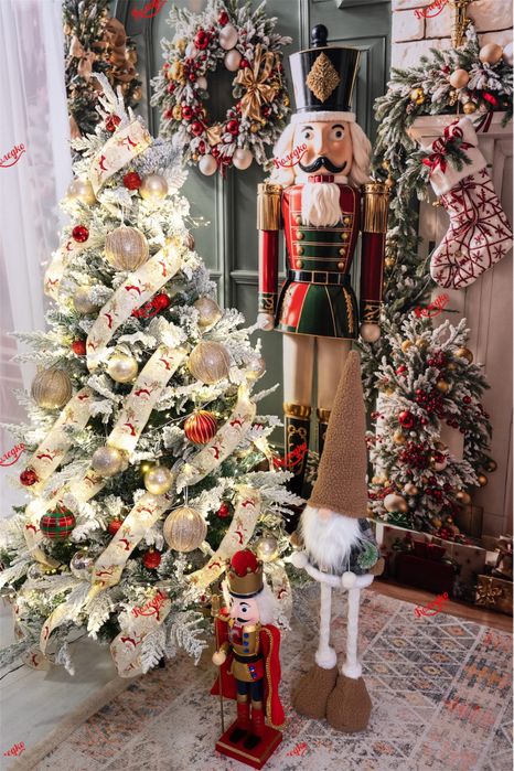 Коледни елхи елха с 3д клонки Заснежени 150см 180см 210см 240см