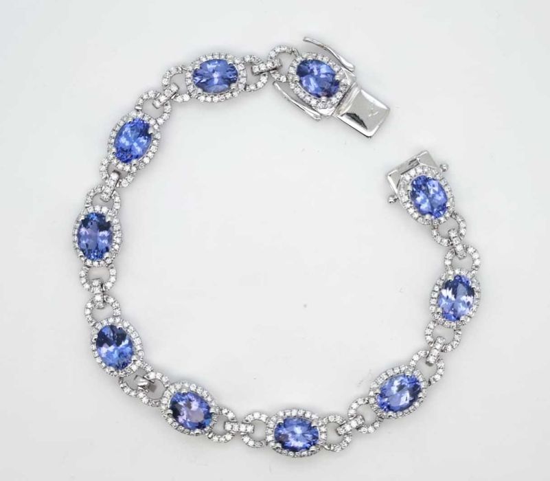 Bratara 14k diamante si tanzanite 10ct