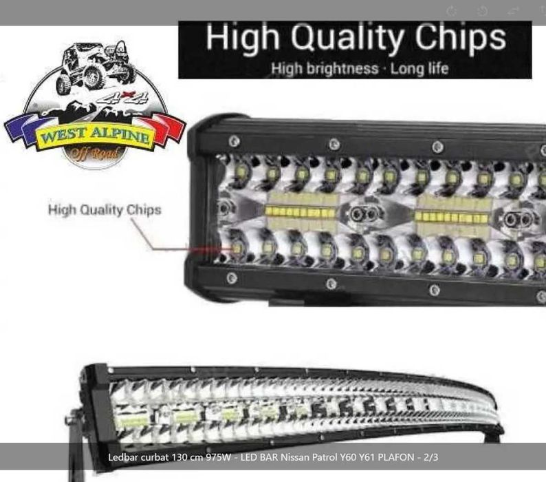 Led bar auto CURBAT 130 cm 975W Spot & Flood Combo Beam