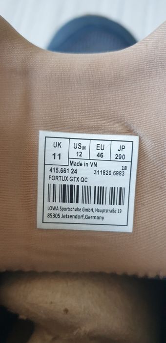 LOWA Fortux Gore - Tex UK 11 / 46 /29см ОРИГИНАЛ! Мъжки спортни обувки