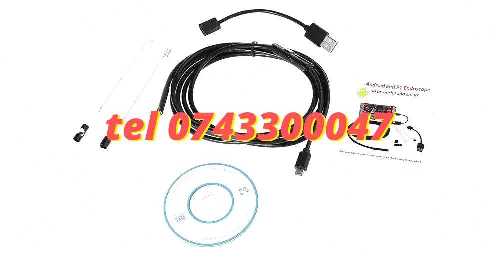 2 M Camera Endoscop / Boroscop , 6 Lumina Led Inspectii Tehnice / Instalatii Pentru Iluminare Si Montaj Pe Echipamente Compatibile
