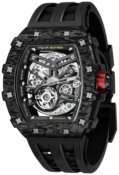 Нов часовник TSAR BOMBA Carbon Fiber Automatic JYTB8208CFB - гаранция