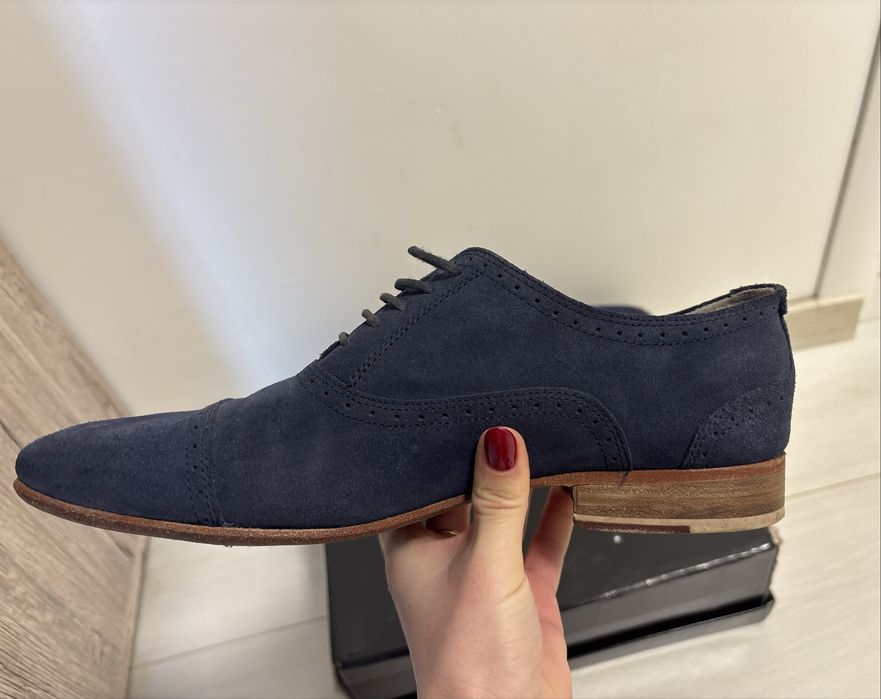 Pantofi piele naturala intoarsa - eleganti, Zara Man, marimea 42