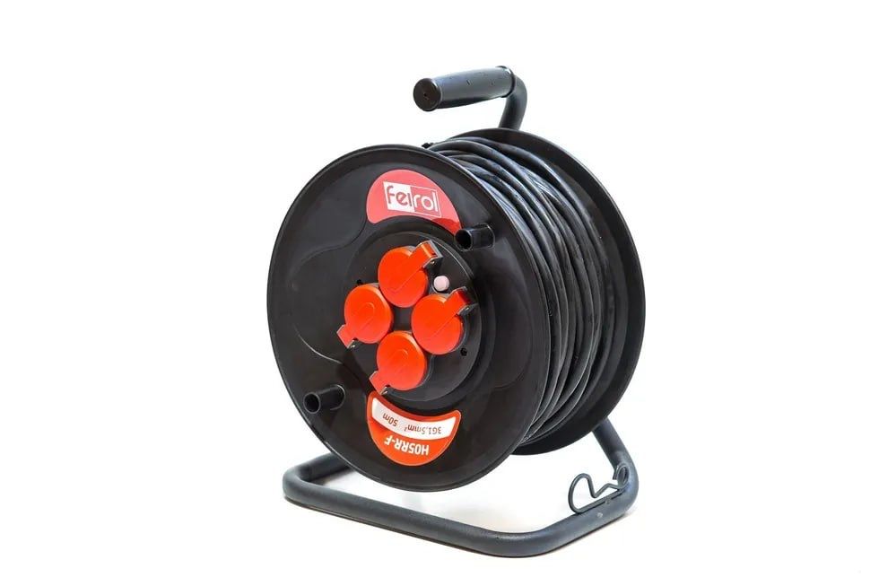 Удлинительный кабель, спиральный, Feirol 114014; 50 м; 3х1,5 мм²