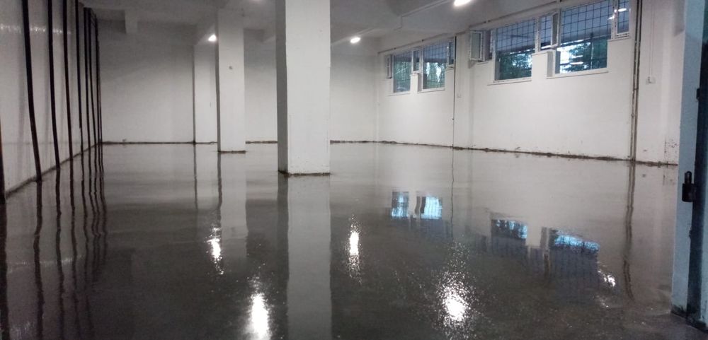 Sapa din beton elicopterizata industrial finisat cu elicopter, cuart