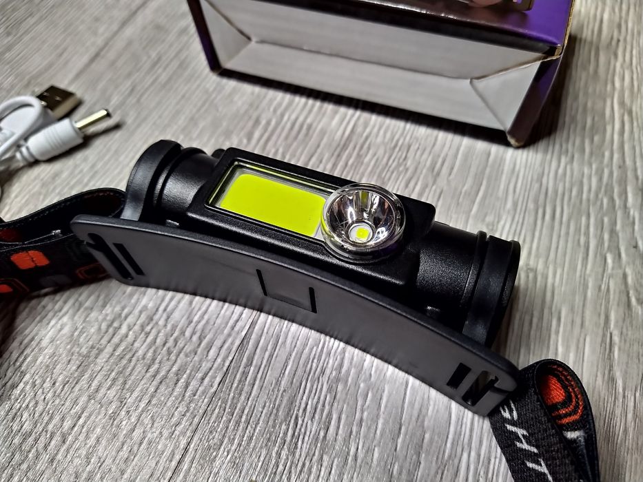 Lanternă frontală LED COB+T6 Li-ion 2500mAh IP54, Camping, Pescuit