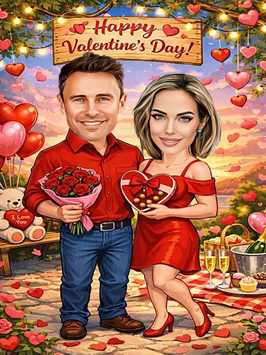 Дигитални карикатури-шарж за Свети Валентин и Трифон Зарезан