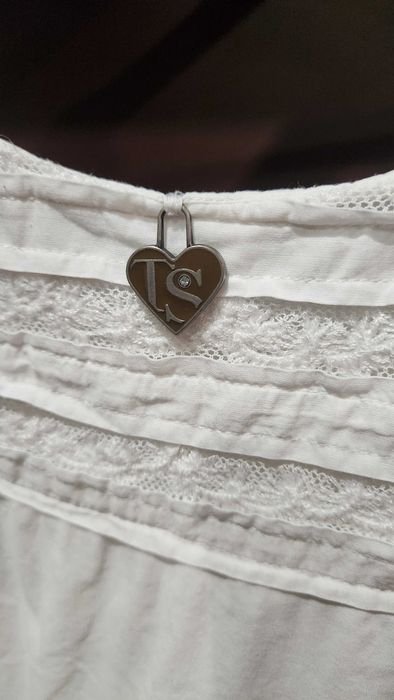 Бяла рокля памук и дантела Twinset размер М