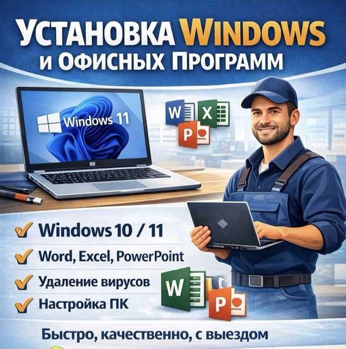 ПРОГРАММИСТ Выездной Установка Windows Офис Антивирус Ремонт ноутбука
