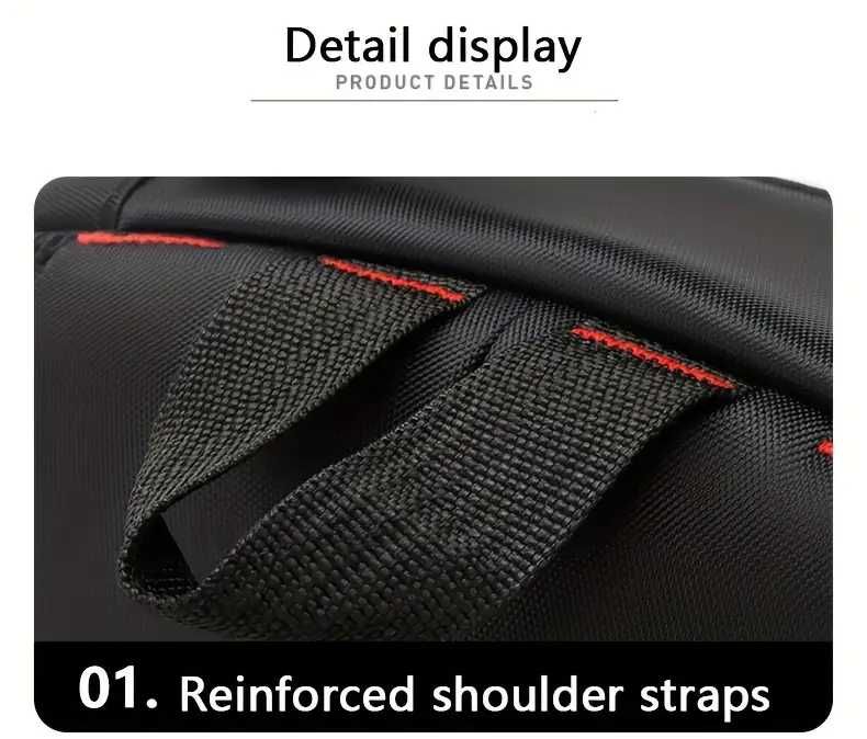 Висококачествена раница с много, 5 отделения 47см височина, Черна