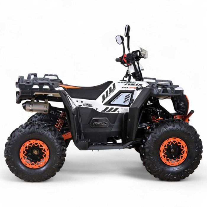 Atv copii Asix Grizzly 125cc, roti 8 inch, 3+1 viteze, culoare alb/por