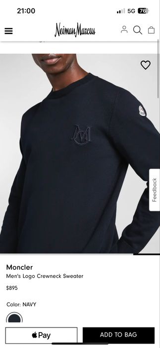 MONCLER : Men’s Logo Crew Neck Sweater - Нов размер S / Оригинал
