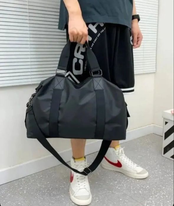 Сумка спортивная для спорта и фитнеса, цвет: тёмно синий и чёрный