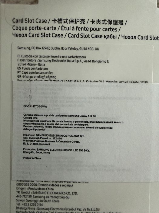 Card slot case - Husa Samsung A14