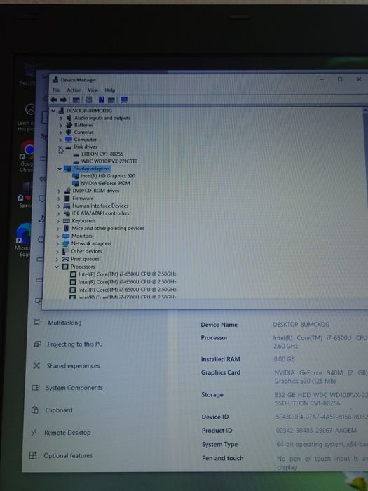 Acer 17,3 inch Full HD • Procesor i7-6500U• SSD 256Gb+ 1Tb HDD• Nvidia 2gb• bateria 3 ore