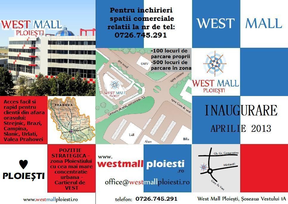 Spatii pentru birouri de inchiriat Ploiesti cladirea WEST MALL