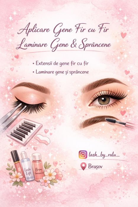 Aplic gene fir cu fir, laminare gene si sprancene