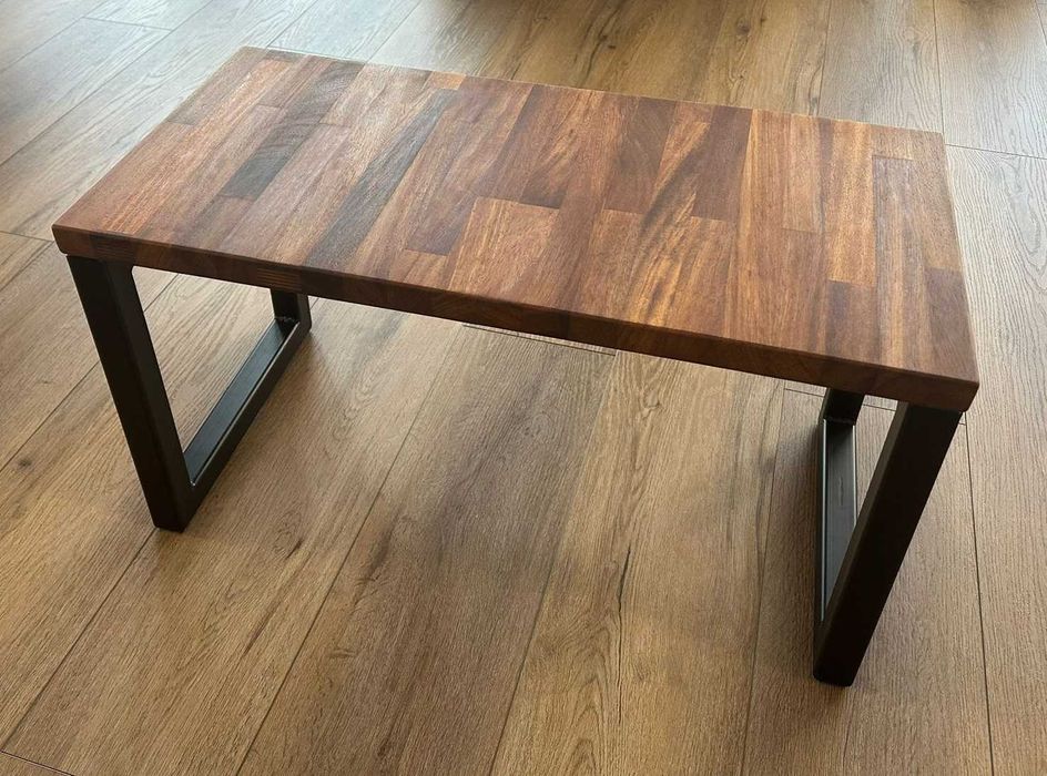 Masa de cafea - masuta living din lemn masiv Iroko 80x40x43 cm