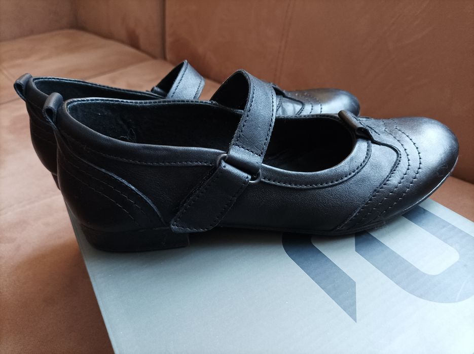 Официални обувки, балеринки 38, черни, естествена кожа