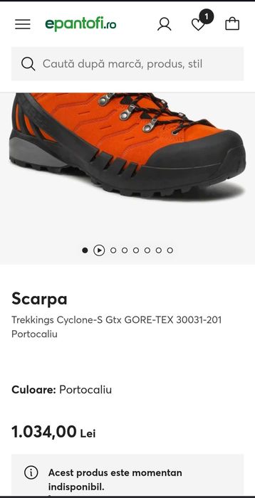 Bocanci trekking dama Scarpa Cyclone S GTX, marime 37