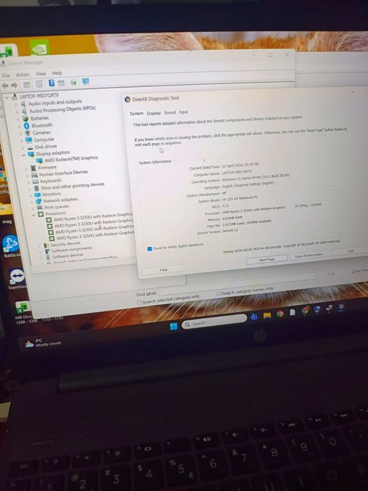 Laptop HP 255 G8 Notebook Ryzen 3 3250U ca nou plus cadou laptop stand gaming cu racire