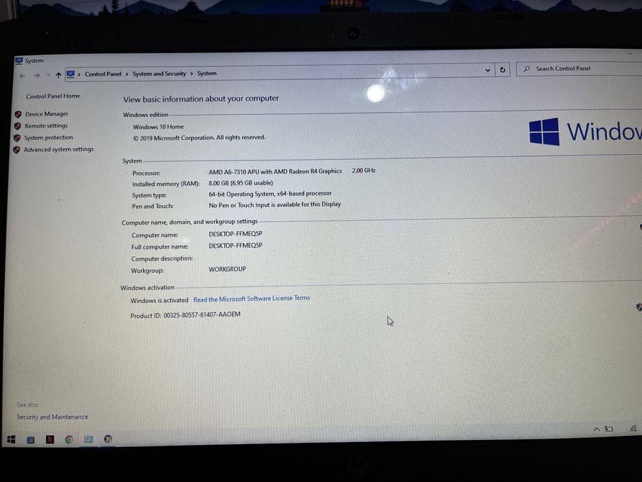 Laptop HP - AMD, 8GB RAM, 1TB HDD, Windows 10 activat