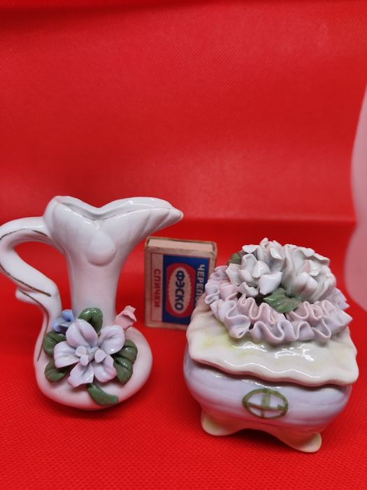 Шкатулка фарфор цветы