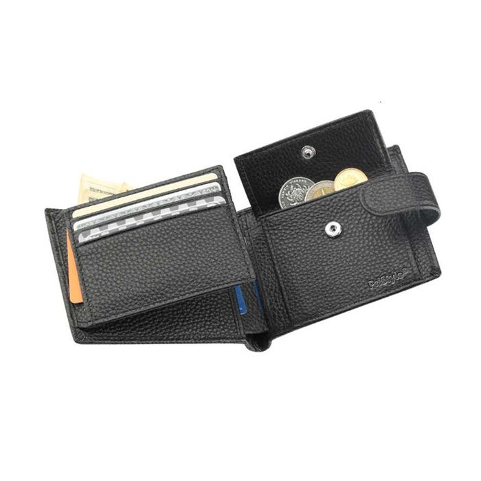 Portofel pentru Barbati, din Piele Ecologica, cu Protectie RFID, Negru Simplu/Negru cu model/Maro cu model/Trifold Negru/Trifold Maro, PriStyle®