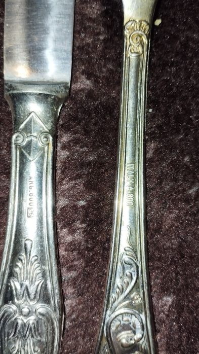 Cuțite și linguri argint made  Italy