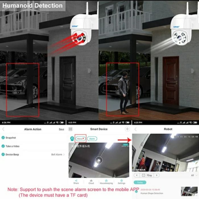 Безжична (охранителна) въртяща WIFI камера FULL HD LENS външна