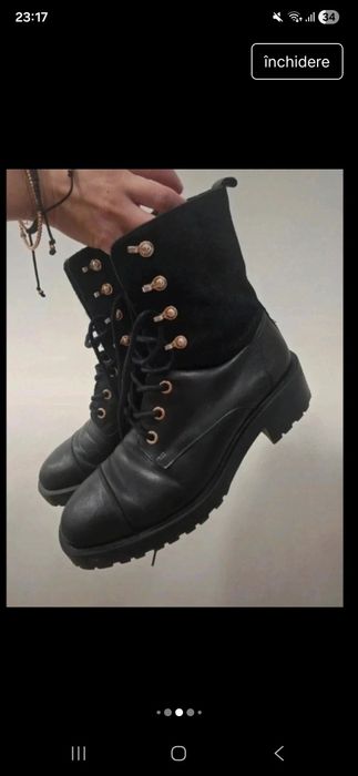 Ghete piele naturala Massimo Dutti