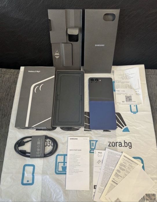 ***КАТО НОВ 512GB Samsung Z Flip 7 Зора Гаранция 2027г. Blue / Син