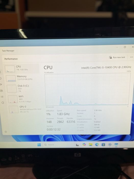 Pc Gaming HP , i5-10400, 16gb ram,Gtx 1650, ssd,