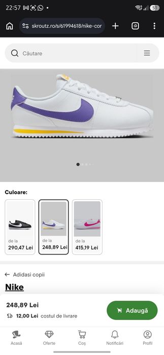 Adidași copii Nike Cortez nr 36