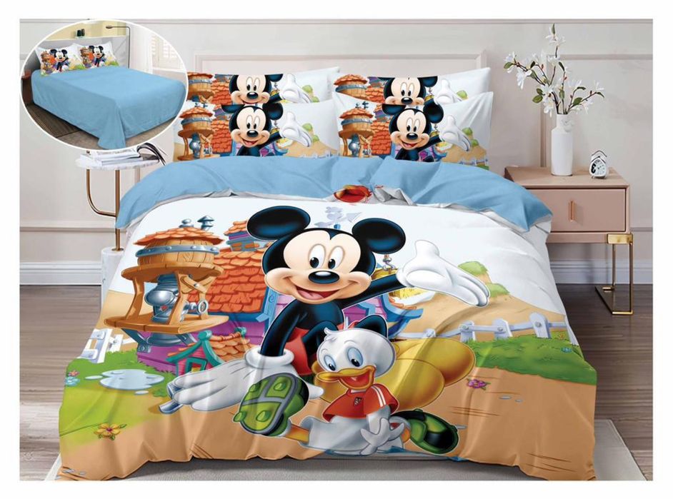 Lenjerie pat Disney Mickey Mouse Bumbac Finet 6 piese
