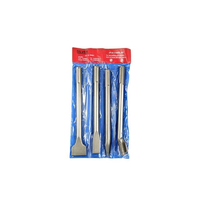Set de 4 dalti pentru beton rotopercutor SDS Max 250 mm Silver