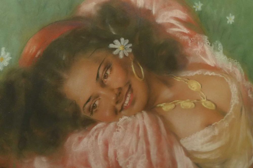 Pio Nardini - Tiganca - Nud Tablou Inramat Grafica Carbune Color 70/50