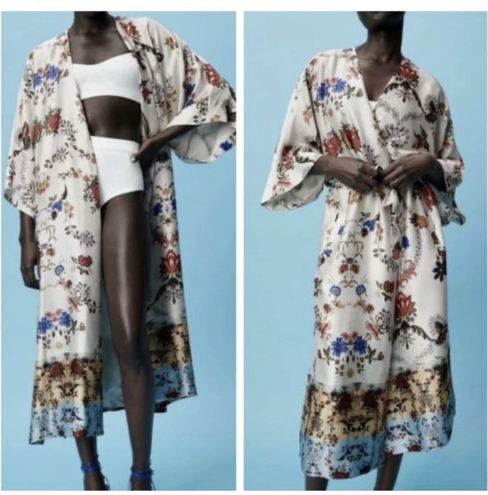 ZARA сатененo кимоно