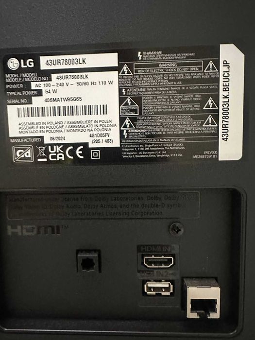 Televizor Smart TV 4K LG 2024