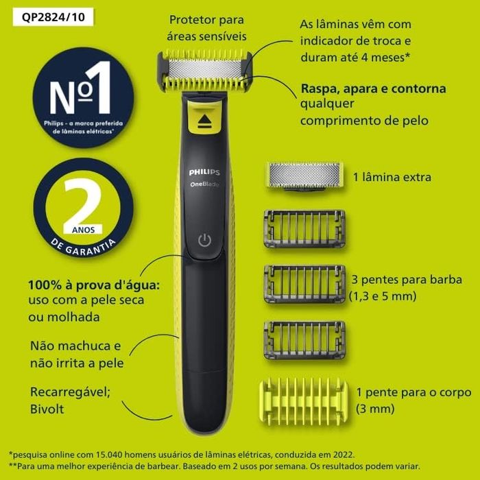 Триммер Philips OneBlade QP2824/10 Триммер для Лица и Тела