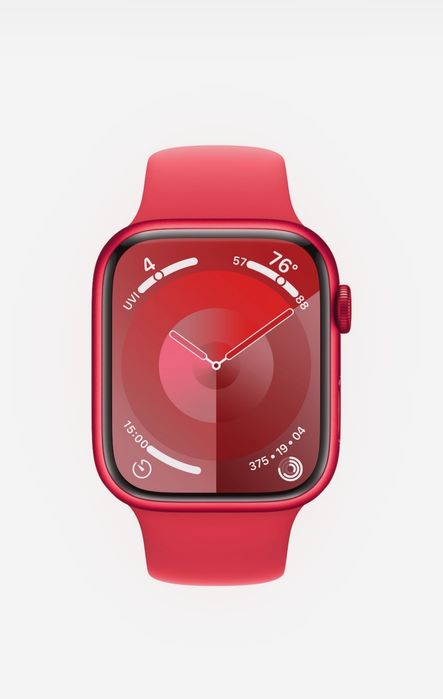 Apple Watch 9, GPS, Carcasa RED Aluminium 45mm, RED Sport Band - M/L
