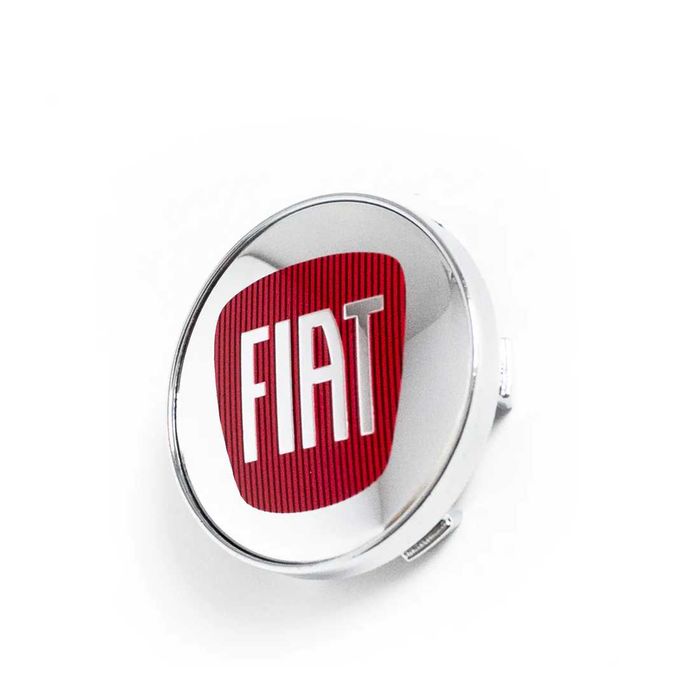 Комплект 4 броя 60мм централни капачки за джанти FIAT червено хром