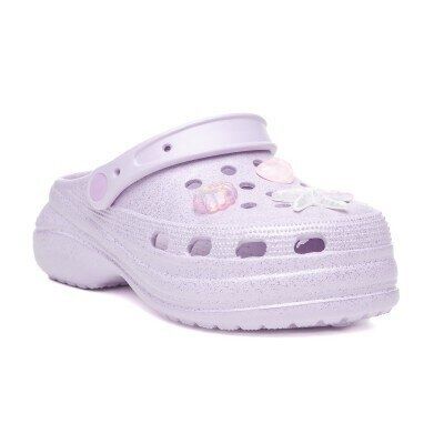 Детски кроксове / сабо лилави с брокат 29-34