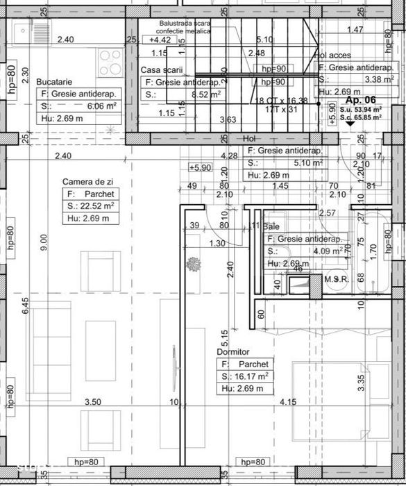 Apartament 2 camere, 54 mp, zona Braytim