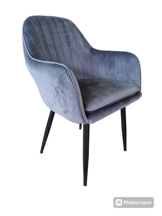 Трапезен стол ВМ313 -сиво кадифе