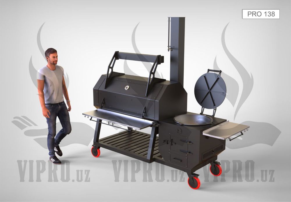 Смокер-гриль-коптильня-очаг “PRO-139”,профессиональное устройство