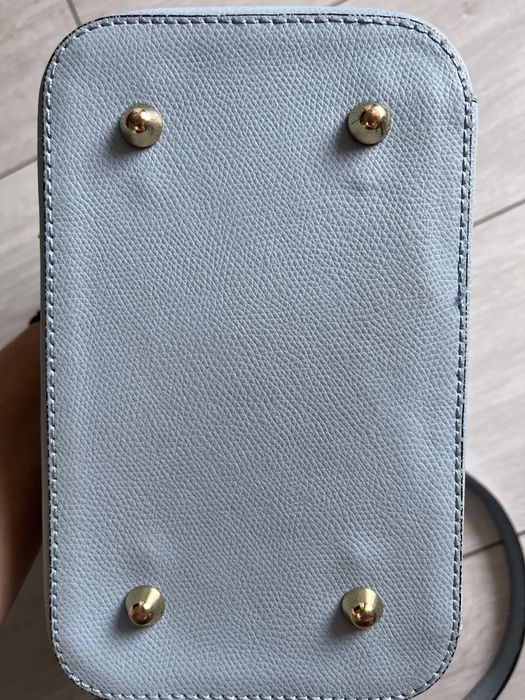 Geanta piele naturala baby blue