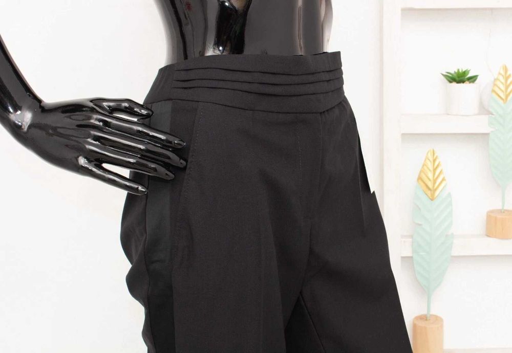 Viktor & Rolf By H&M дамски панталон от вълна черен сатенена лента 38